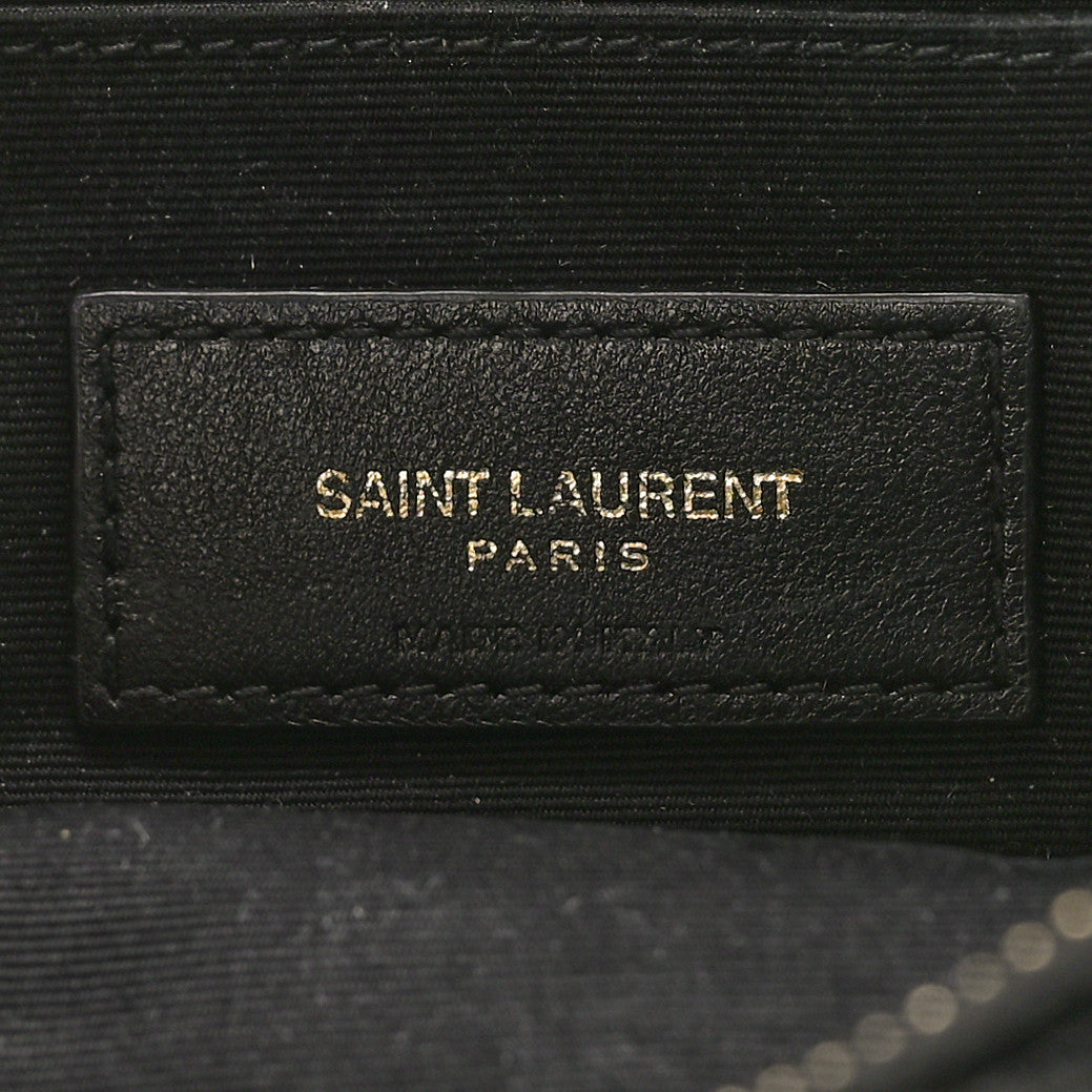 Saint Laurent Grained Lambskin Quilted Mini Becky Double Zip Bag Black 6 of 8