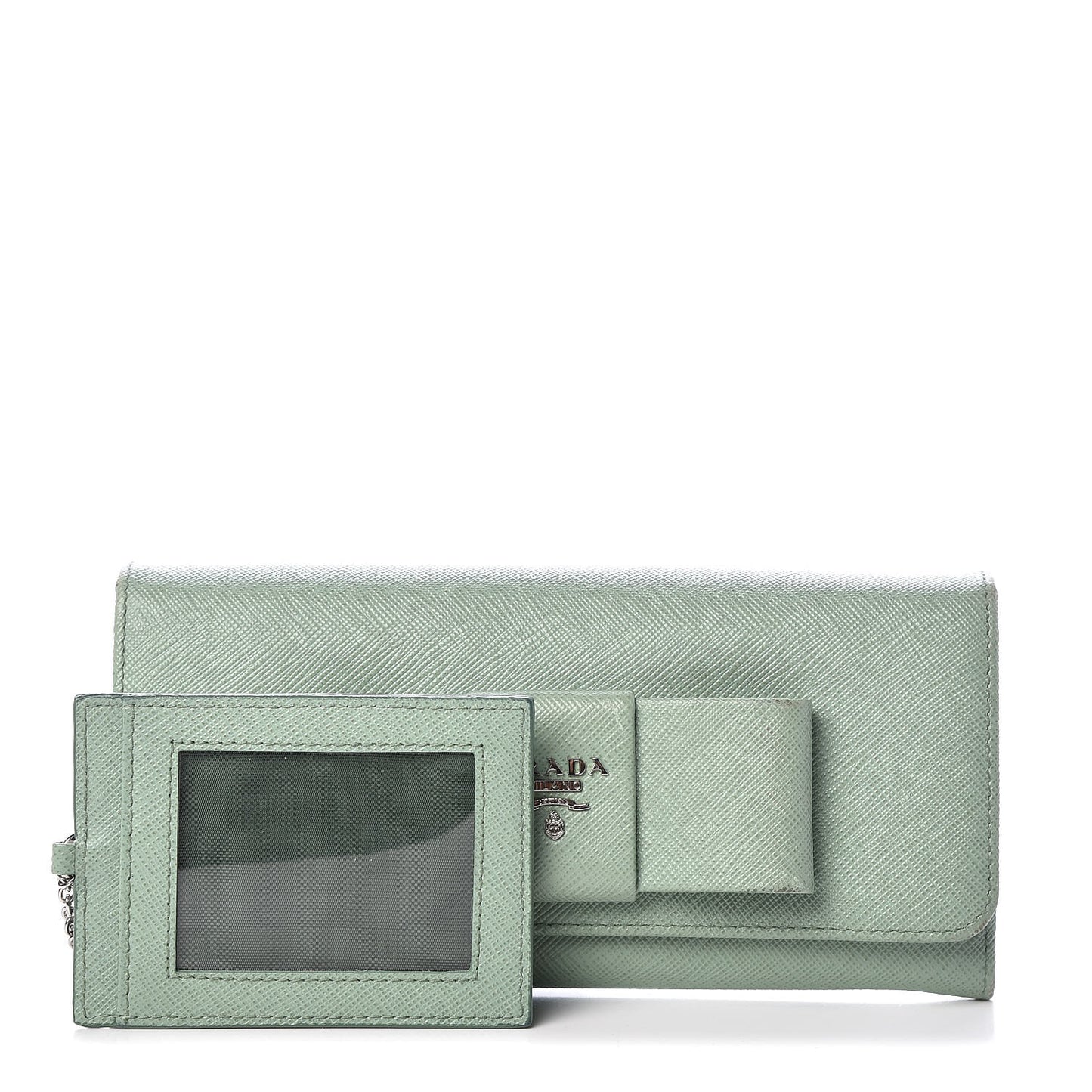 Saffiano Bow Continental Wallet Acquamarina