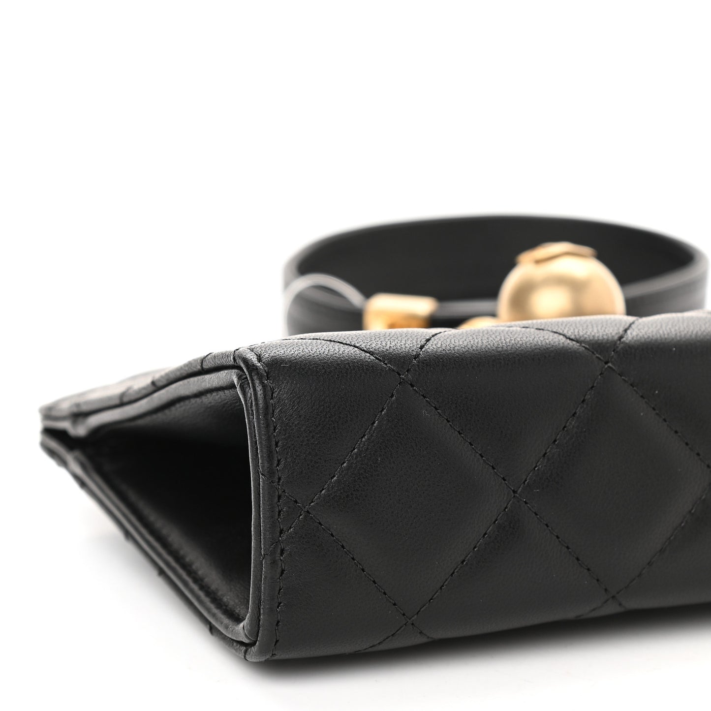 Lambskin Quilted Evening By The Sea Clutch Black
