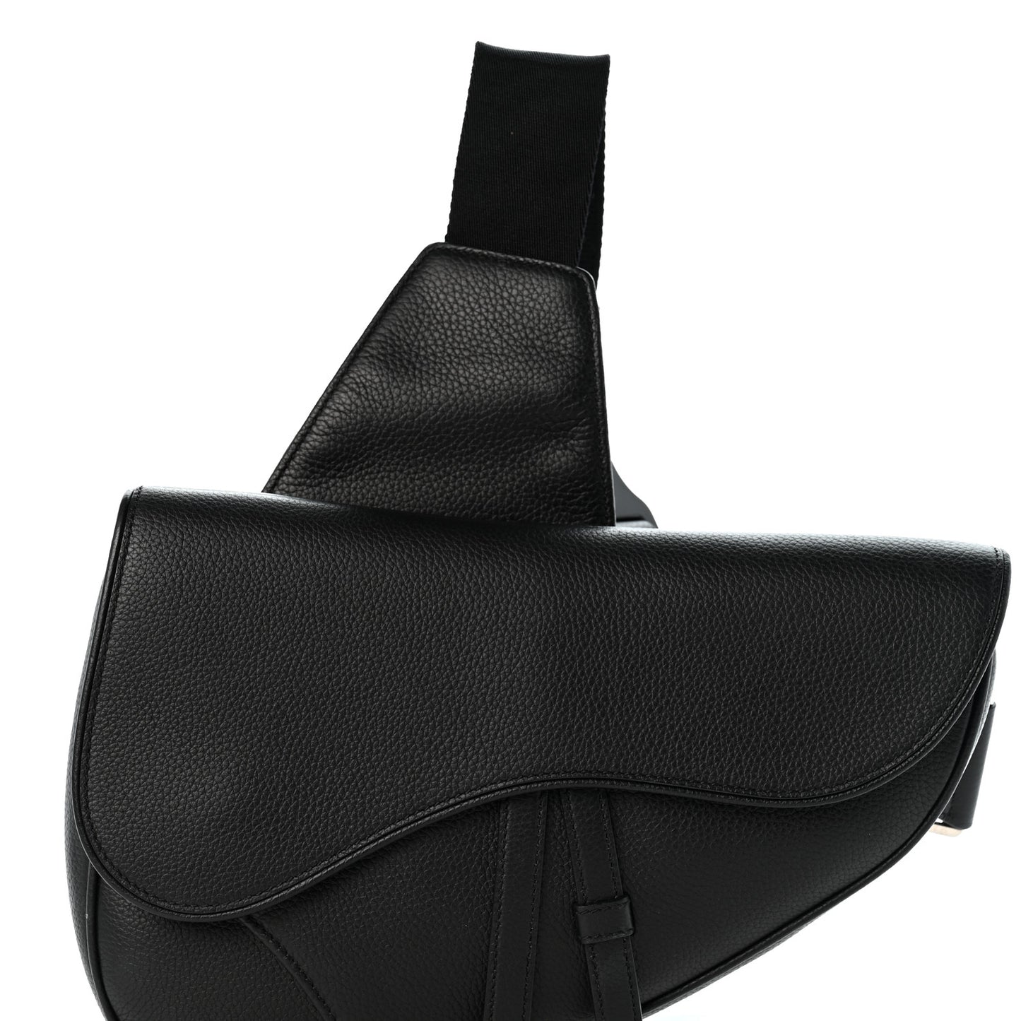 Grained Calfskin Kim Jones Saddle Bag Black