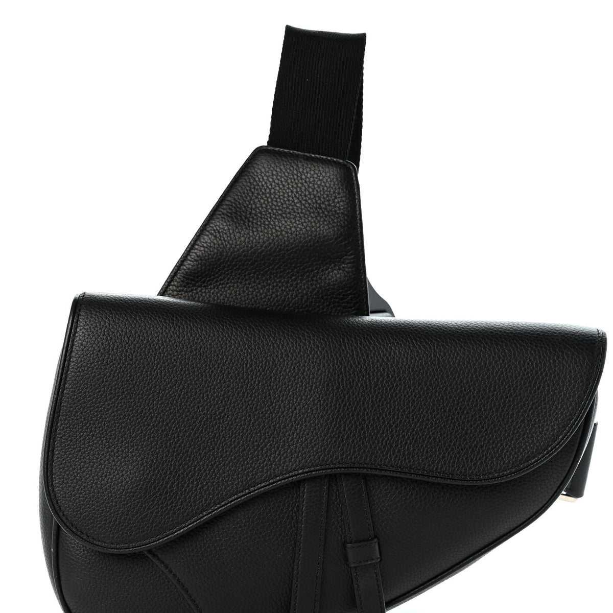 Grained Calfskin Kim Jones Saddle Bag Black