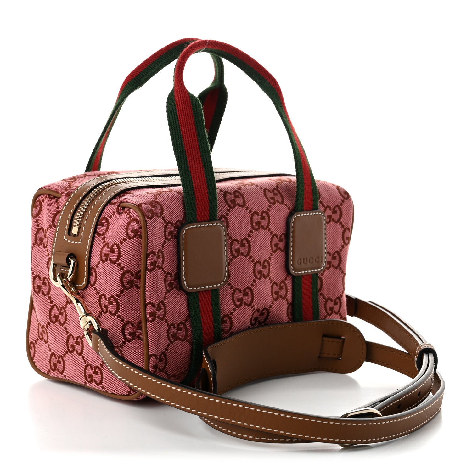 Gucci GG Supreme Web Mini GG Top Handle Bag Pink Beige 2 of 9