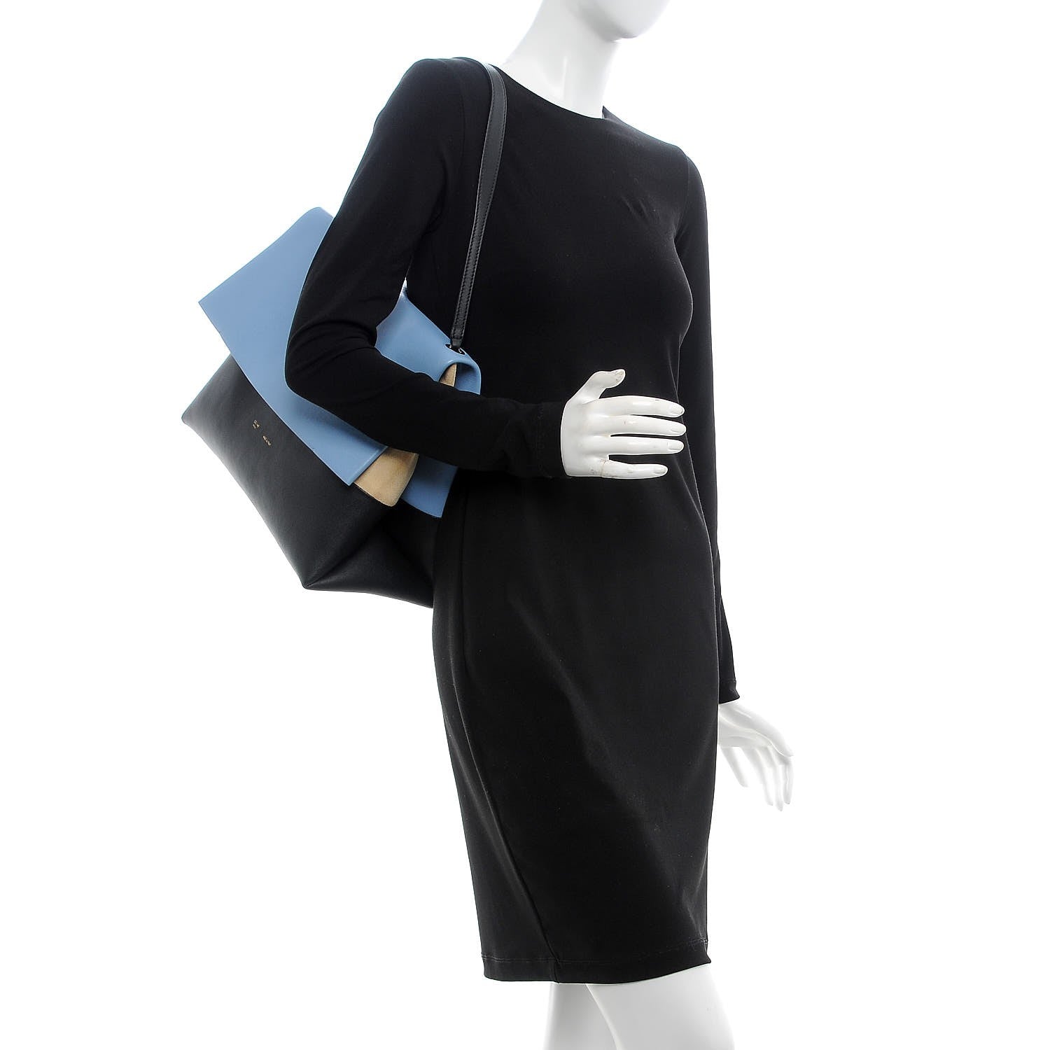 Celine Calfskin Suede All Soft Shoulder Bag Blue Lavender 2 of 10