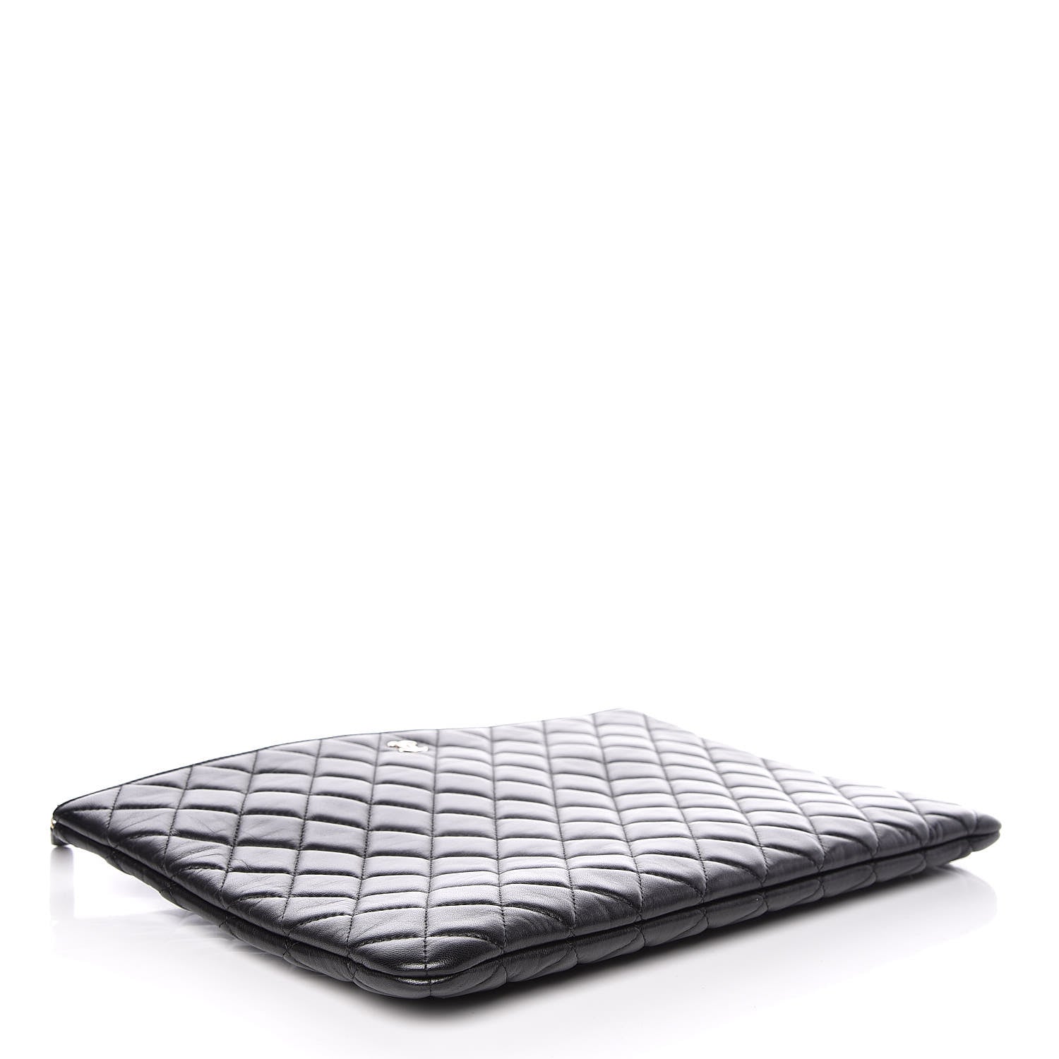 Chanel Lambskin Quilted Large Cosmetic Case Black 4 of 8