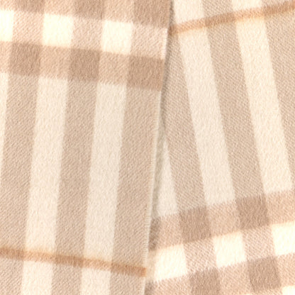 Burberry Cashmere Giant Check Fringe Scarf Limestone 3 of 4