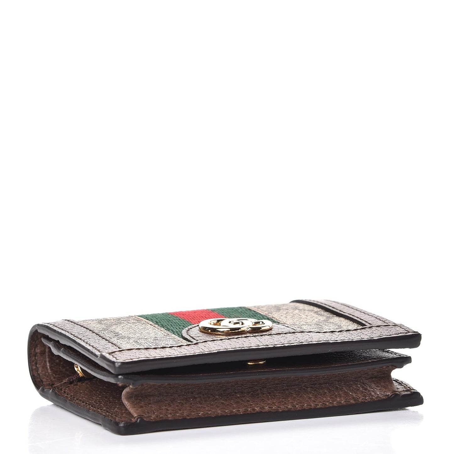 GG Supreme Monogram Web Ophidia Card Case Beige New Acero