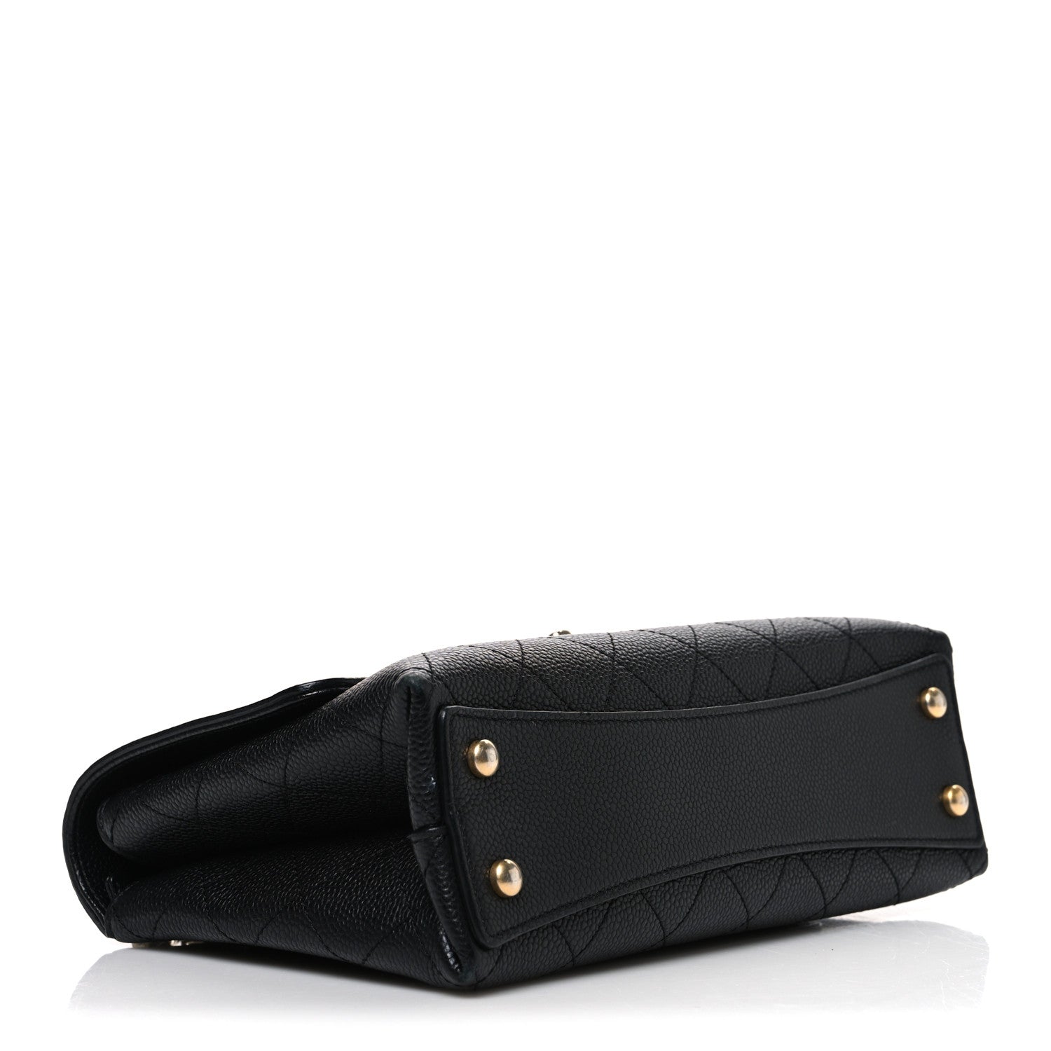 Chanel Caviar Diamond Stitched Small Top Handle Flap Black 4 of 10