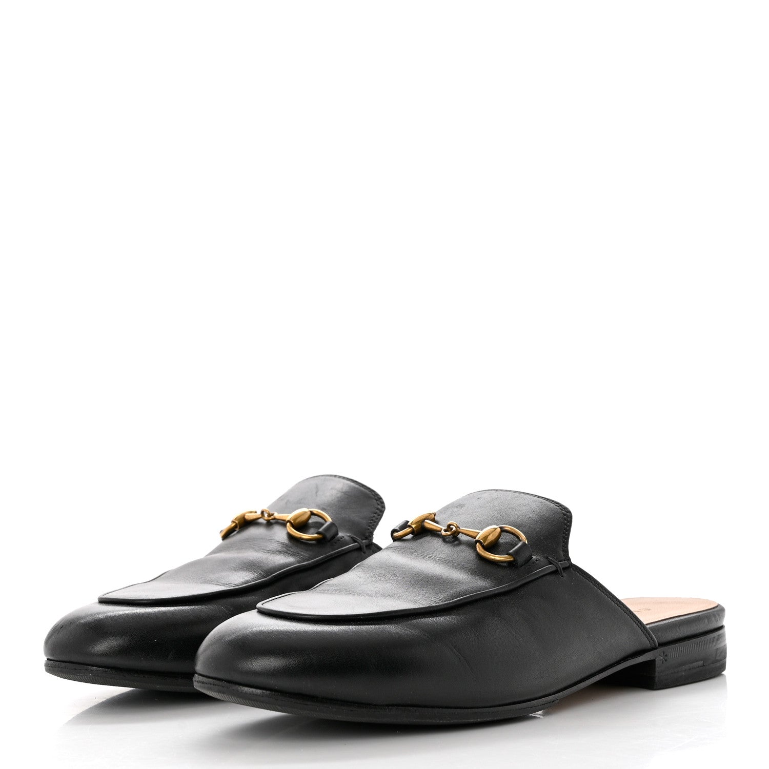 Gucci Calfskin Womens Princetown Slippers 37.5 Black 3 of 9
