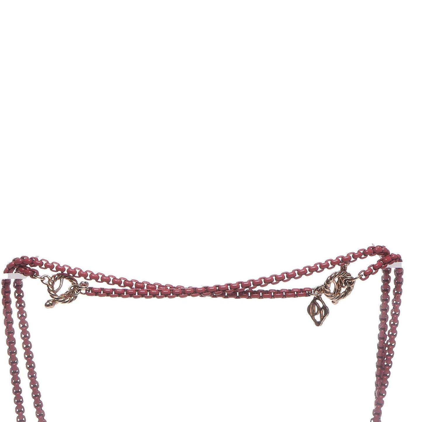 Stainless Steel Acrylic 14K Rose Gold Bel Aire Chain Necklace Coral