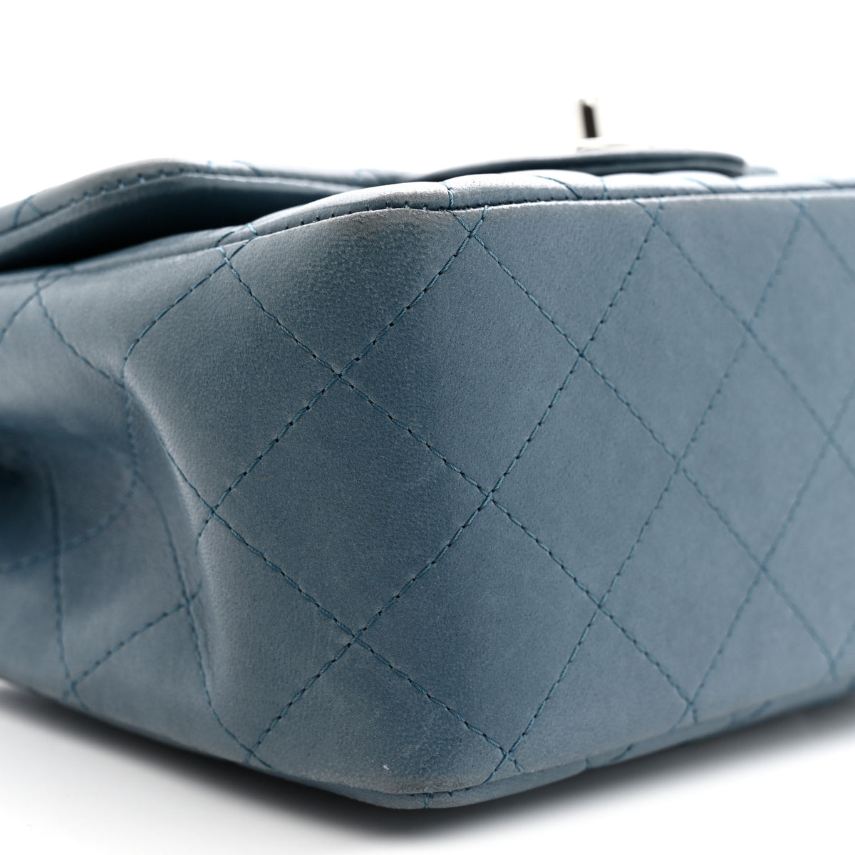 Lambskin Quilted Mini Square Flap Blue