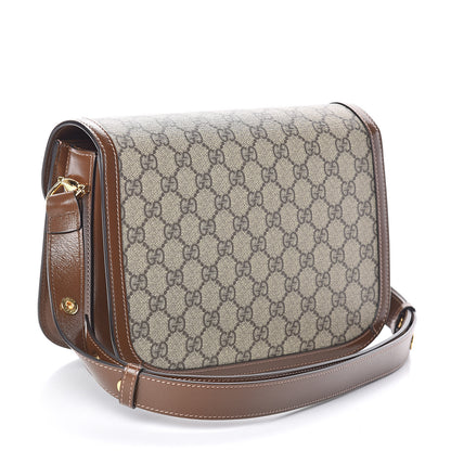 Gucci GG Supreme Monogram Horsebit 1955 Shoulder Bag Beige Brown Sugar 3 of 8