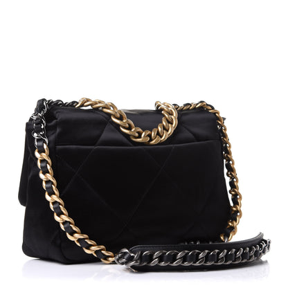 Chanel Satin Quilted Medium Chanel 19 Flap Black 4 of 11