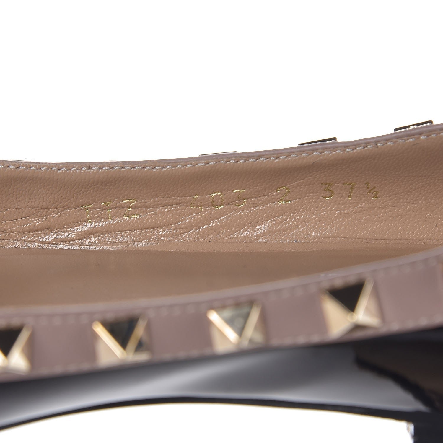 Valentino Garavani Patent Nappa Rockstud Ballerina Flats 37.5 Black Poudre 9 of 11