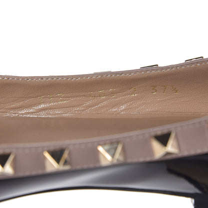 Valentino Garavani Patent Nappa Rockstud Ballerina Flats 37.5 Black Poudre 9 of 11