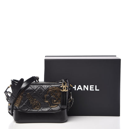 Chanel Aged Calfskin Quilted Charms Small Gabrielle Hobo Black 10 of 10