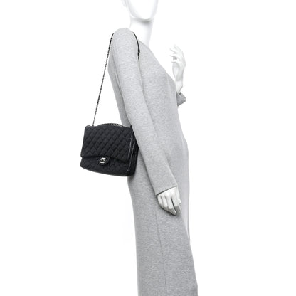 Chanel Lambskin Quilted Jumbo Chanel 3 Flap Bag Black 2 of 11