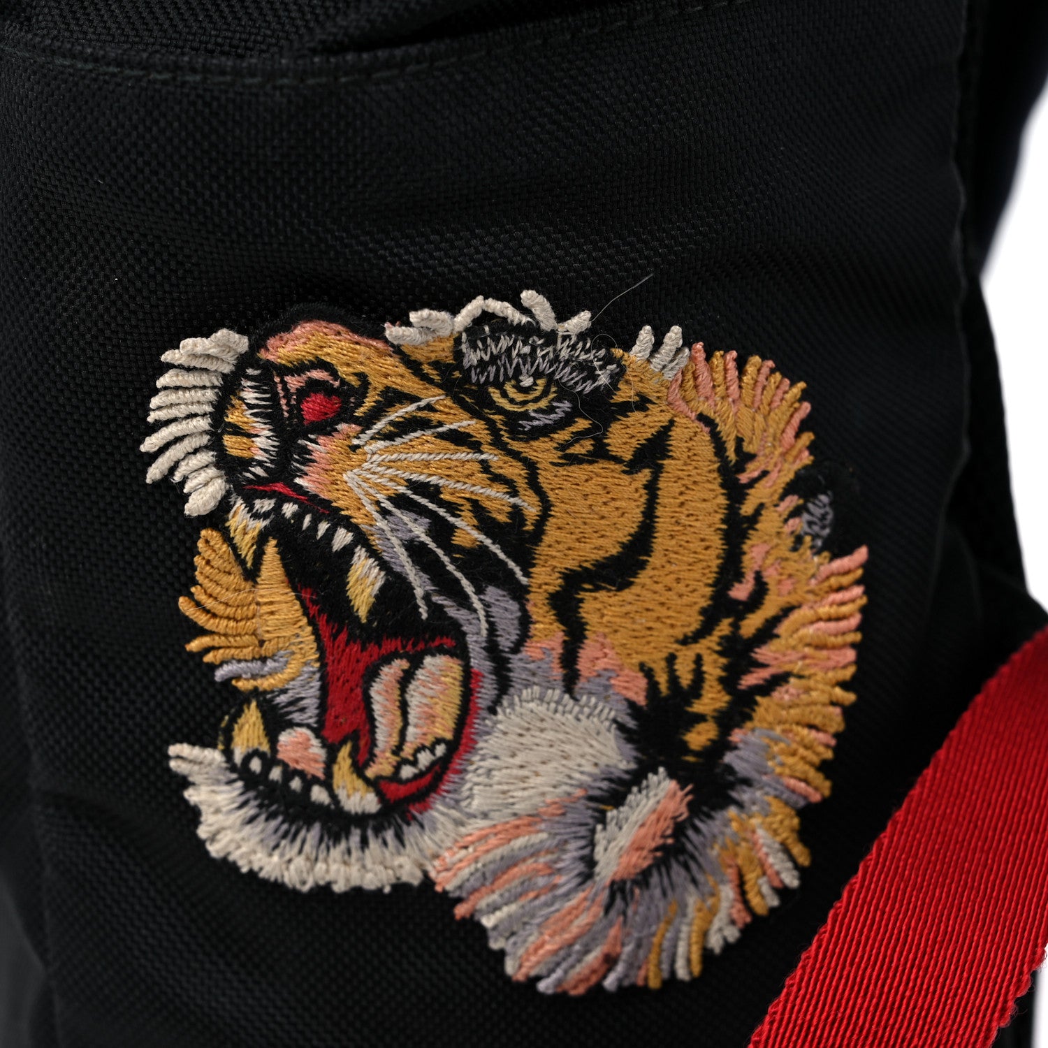 Gucci Techno Canvas Web L'Aveugle Par Amour Embroidered Double Buckle Backpack Black 17 of 18