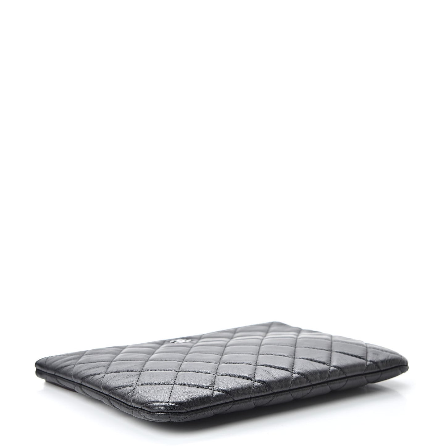 Lambskin Quilted Medium Cosmetic Case Black