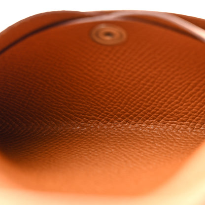 Hermes Epsom Calvi Duo Card Case Gold 7 of 9