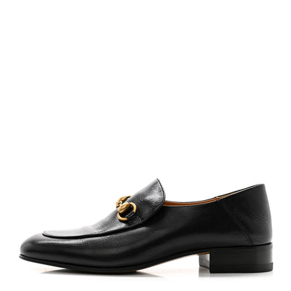 Gucci Goatskin Womens Horsebit Mid-Heel Loafers 38 Black 1 of 12