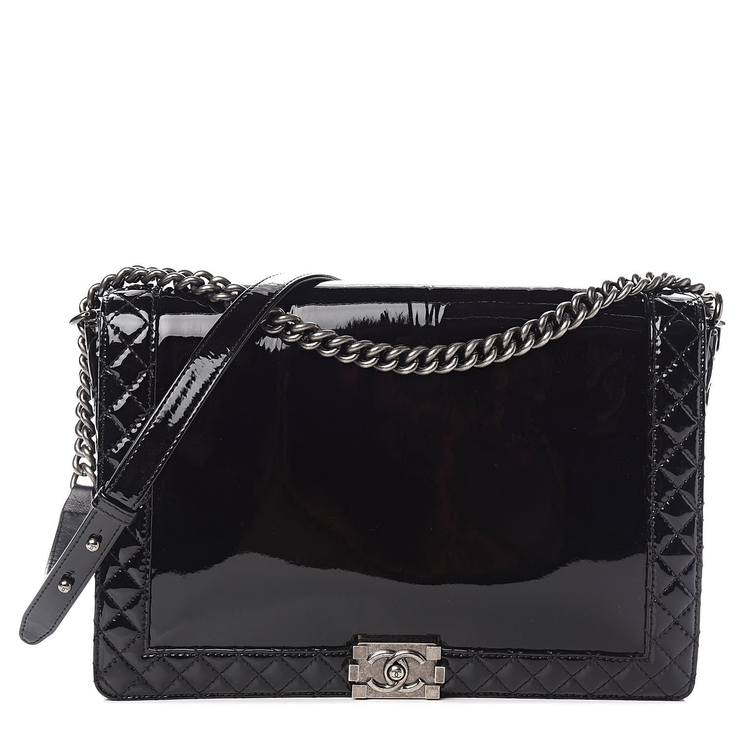 Chanel Patent Large Boy Reverso Flap Black 1 of 10