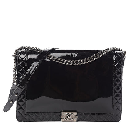 Chanel Patent Large Boy Reverso Flap Black 1 of 10
