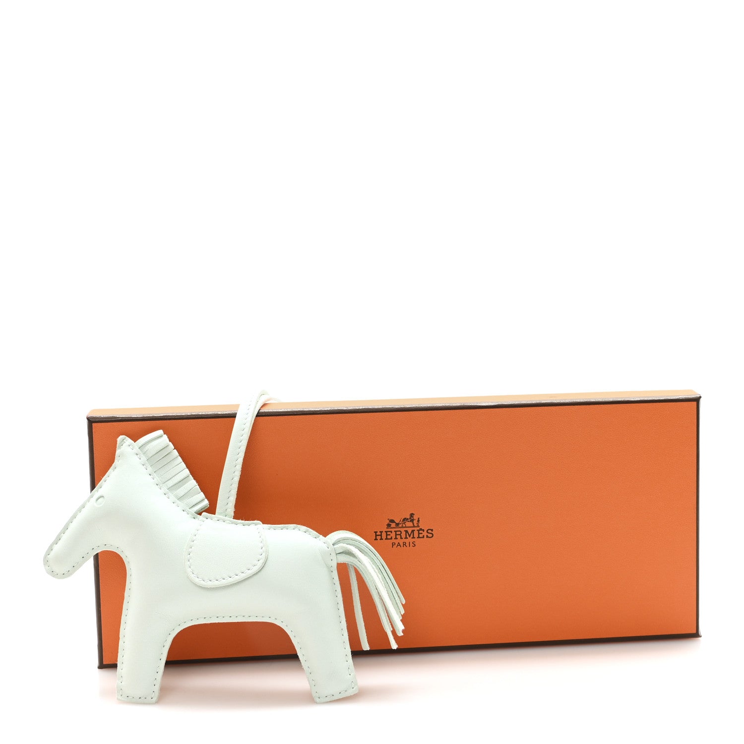 Hermes Milo Lambskin Grigri Rodeo Horse Bag Charm MM Vert