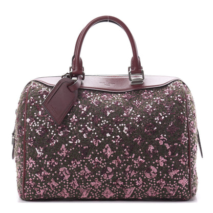 Louis Vuitton Sequin Monogram Sunshine Express Speedy Burgundy 1 of 17