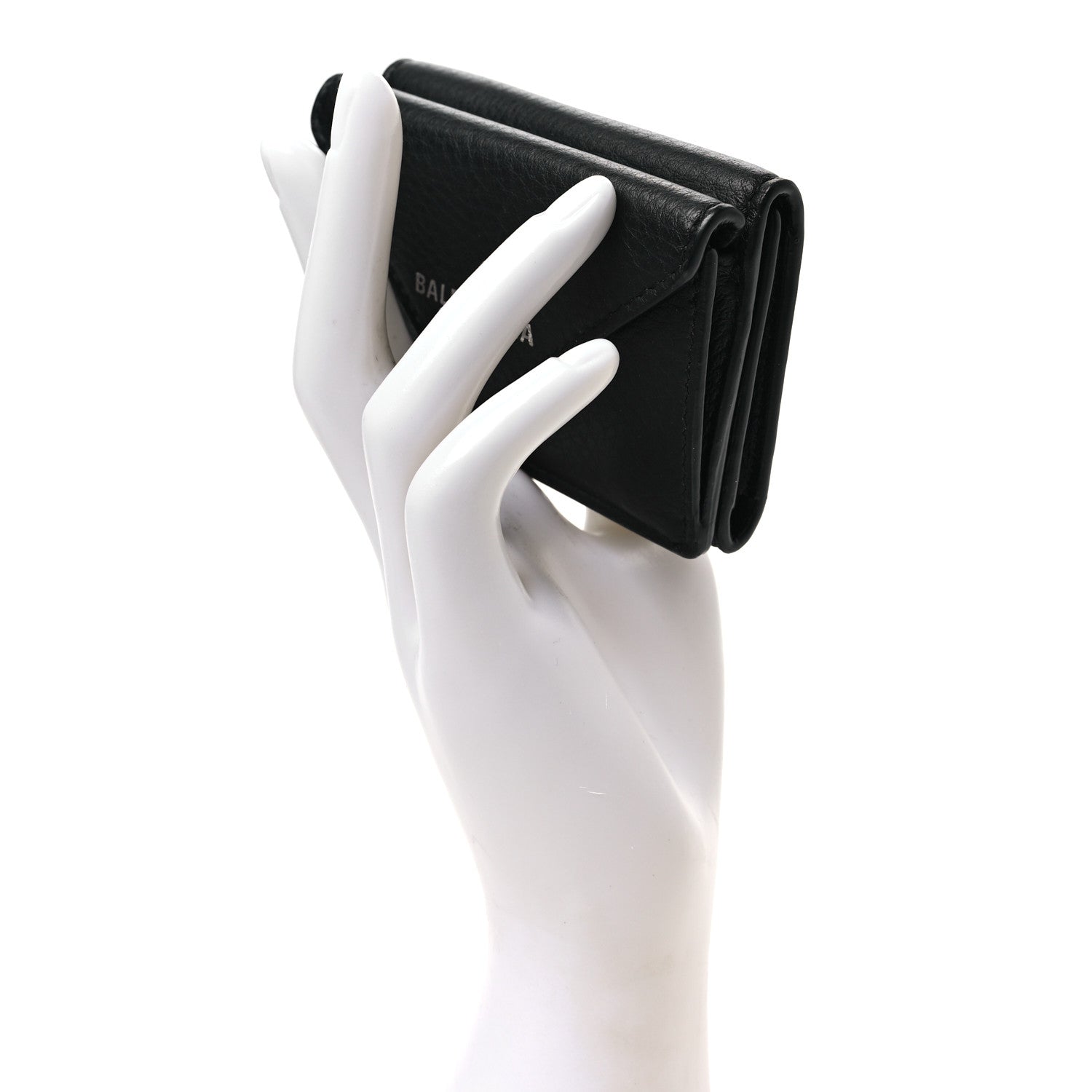 Balenciaga Calfskin Mini Papier Wallet Black 2 of 8