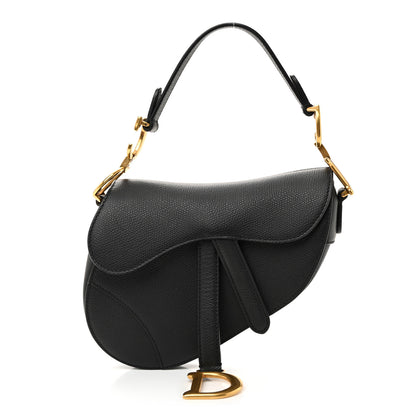 Christian Dior Grained Calfskin Mini Saddle Bag Black 1 of 10