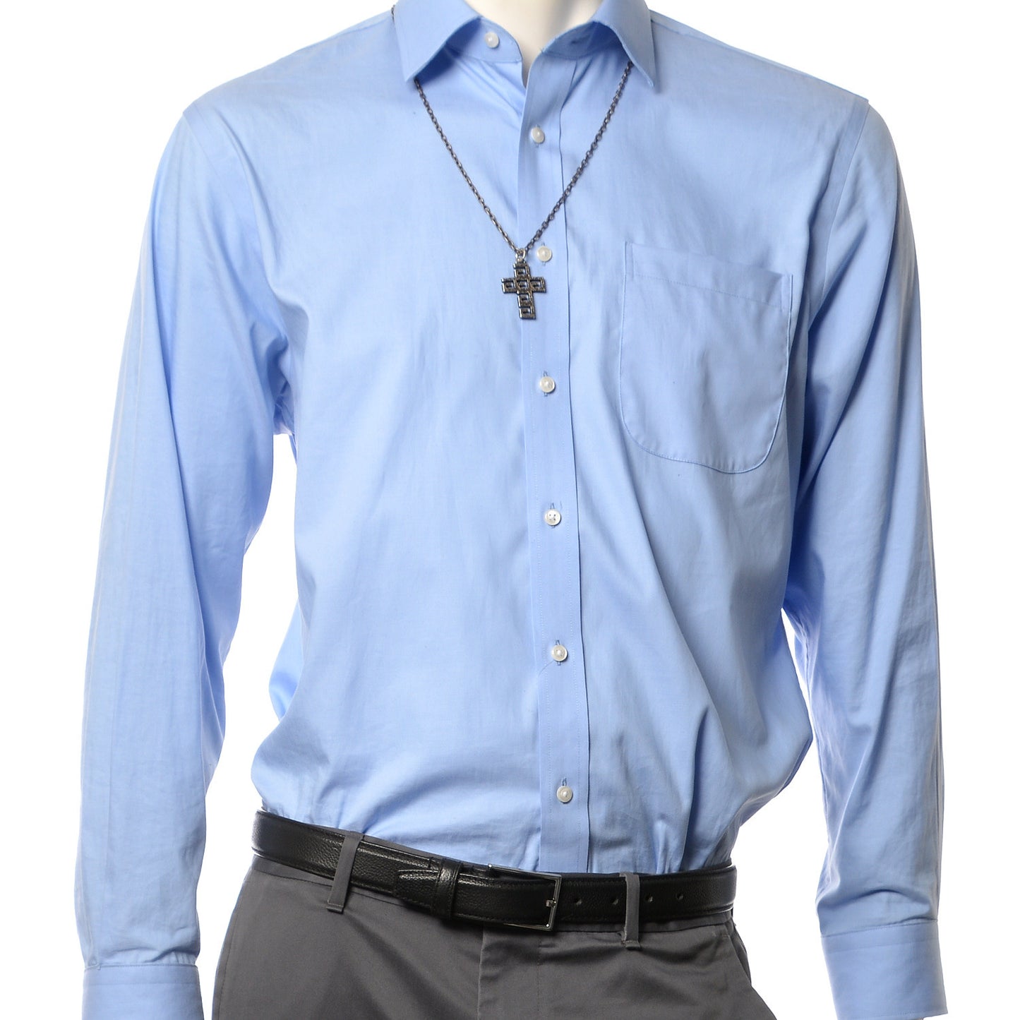 Mens G Cube Cross Necklace Silver