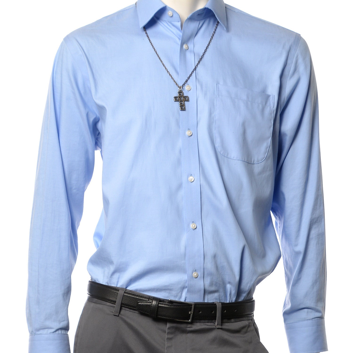 Gucci Mens G Cube Cross Necklace Silver 2 of 7