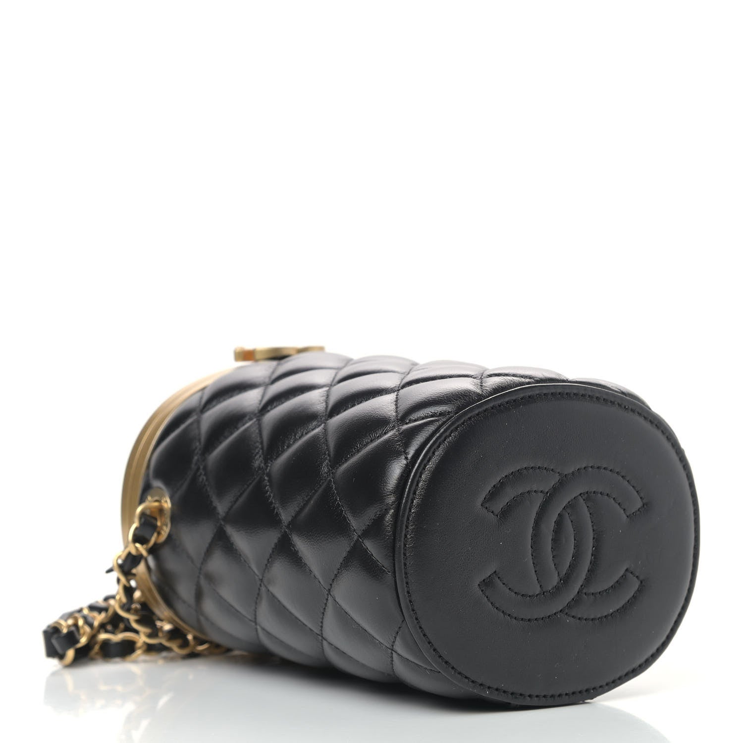 Chanel Lambskin Quilted Crown Box Bag Black 3 of 4