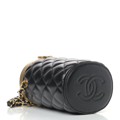Chanel Lambskin Quilted Crown Box Bag Black 3 of 4