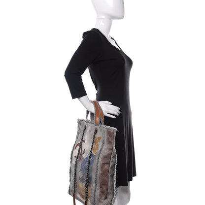 Chanel Canvas Large Graffiti Tote Grey 2 of 12