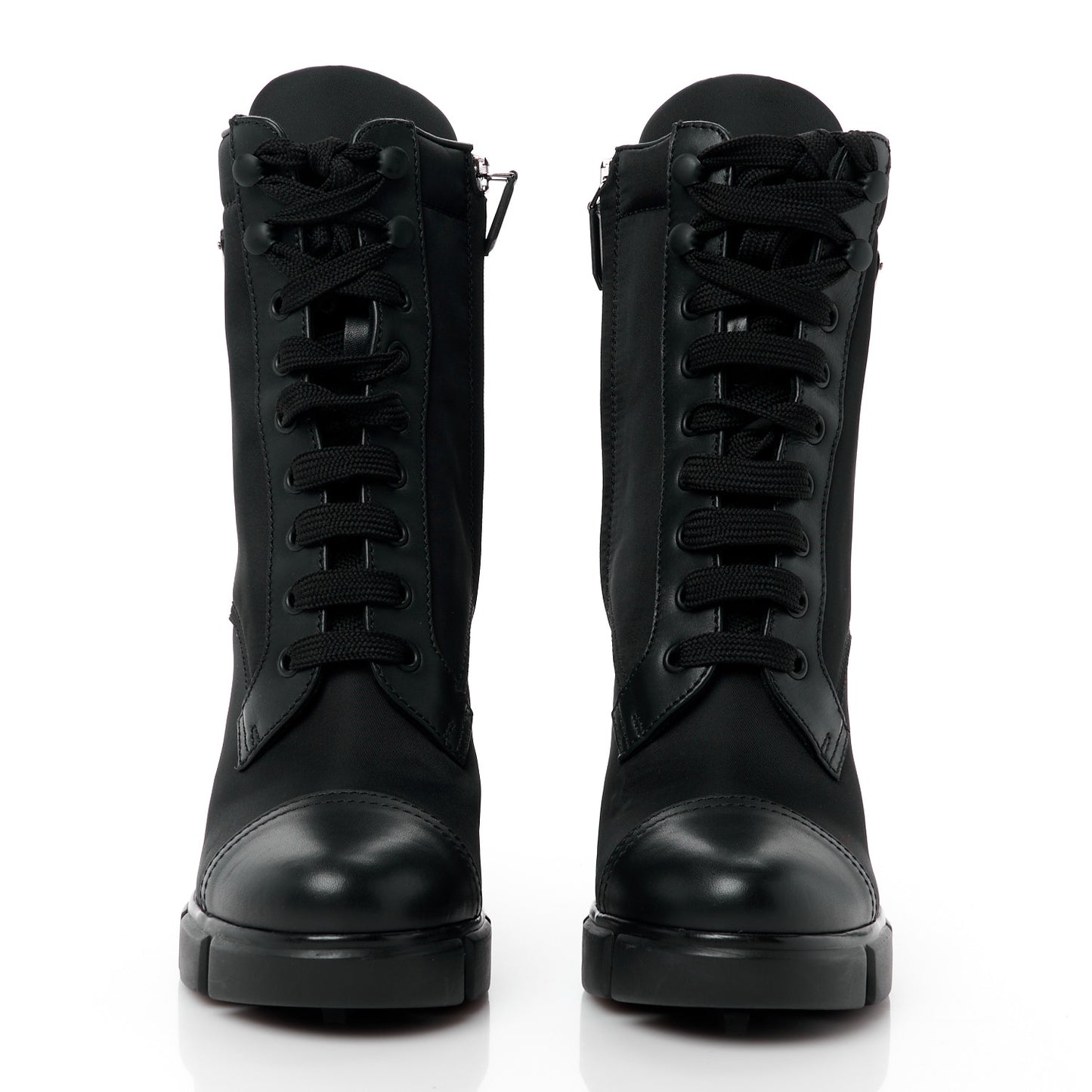 Spazzolato Re-Nylon Metal Triangle Logo 110mm Ankle Boots 37 Black