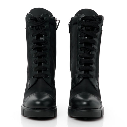 Prada Spazzolato Re-Nylon Metal Triangle Logo 110mm Ankle Boots 37 Black 2 of 9