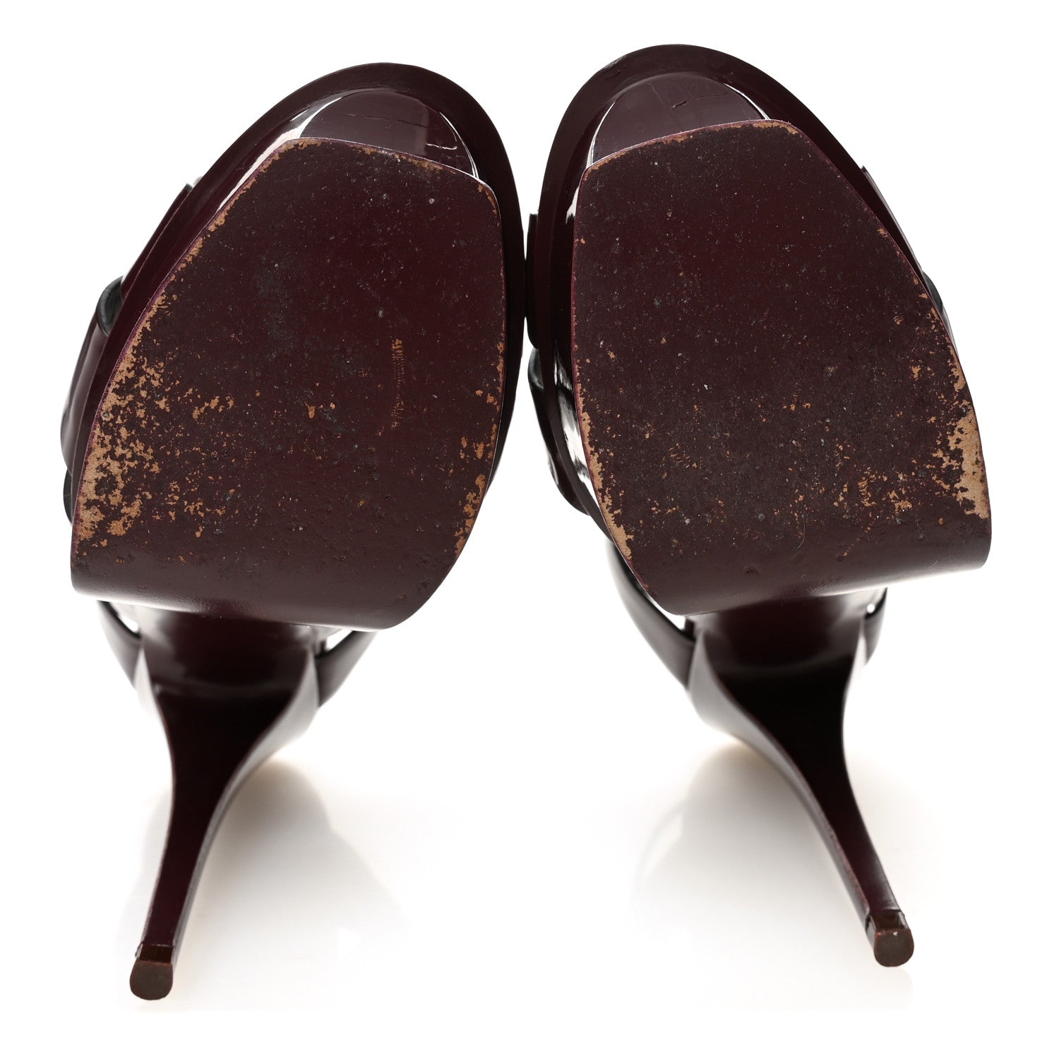 Saint Laurent Patent Tribute 105 Platform Sandals 37.5 Barolo