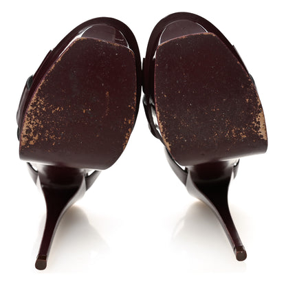 Saint Laurent Patent Tribute 105 Platform Sandals 37.5 Barolo 5 of 10