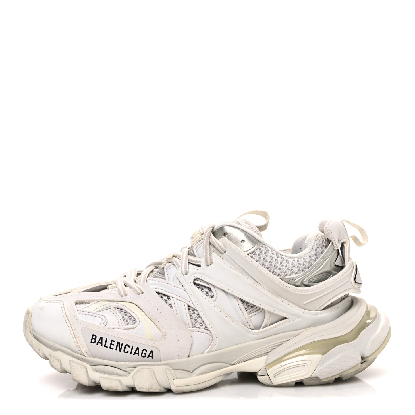 Rubber Mesh Fabric Monocolor Recycled Sole Womens Track Sneakers 36 White