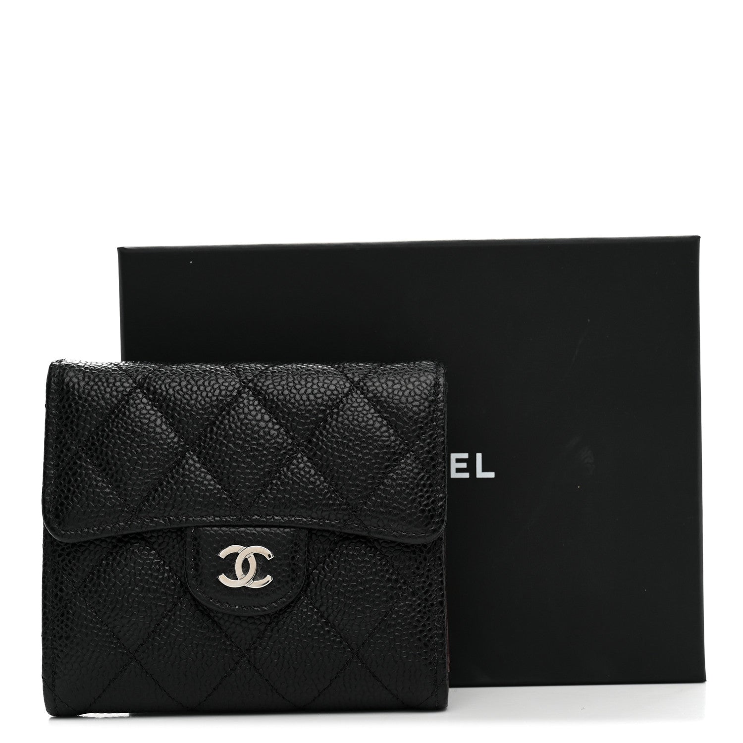 Chanel Caviar Quilted Compact Flap Wallet Black 9 of 9