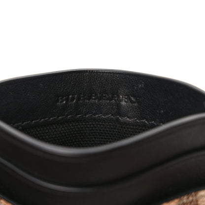 Burberry Soft Grain Calfskin Haymarket Check Izzy Card Case Black 6 of 6