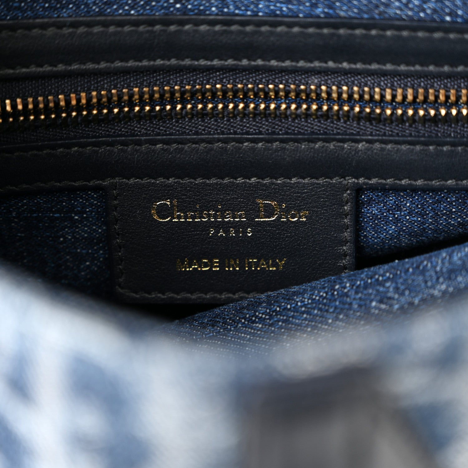 Christian Dior Denim Oblique Jacquard Saddle Bag With Strap Blue 6 of 10