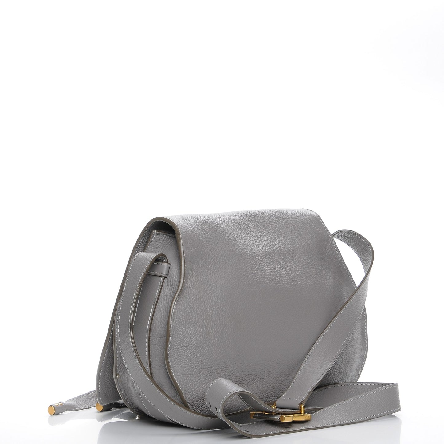 Calfskin Medium Marcie Round Crossbody Bag Cashmere Grey