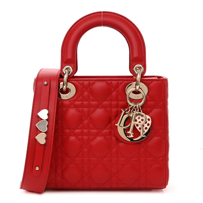 Christian Dior Lambskin Cannage Small My ABCDior Lady Dior Red 1 of 9