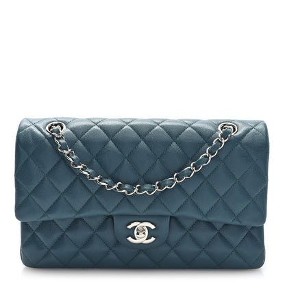Chanel Caviar Quilted Medium Double Flap Dark Green 1 of 10