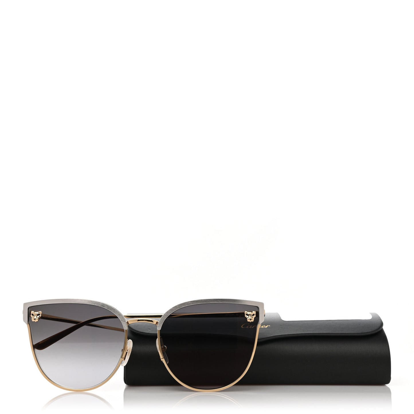 Panthere De Cartier Cat Eye Sunglasses Gold