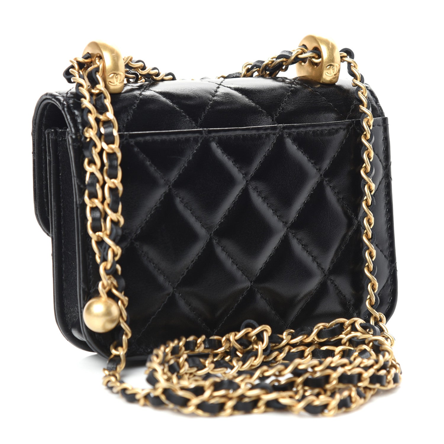 Chanel Calfskin Quilted Perfect Fit Coin Purse With Chain Black 3 of 11