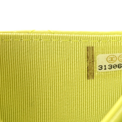Chanel Lambskin Quilted Flap Card Holder Wallet Yellow 8 of 9