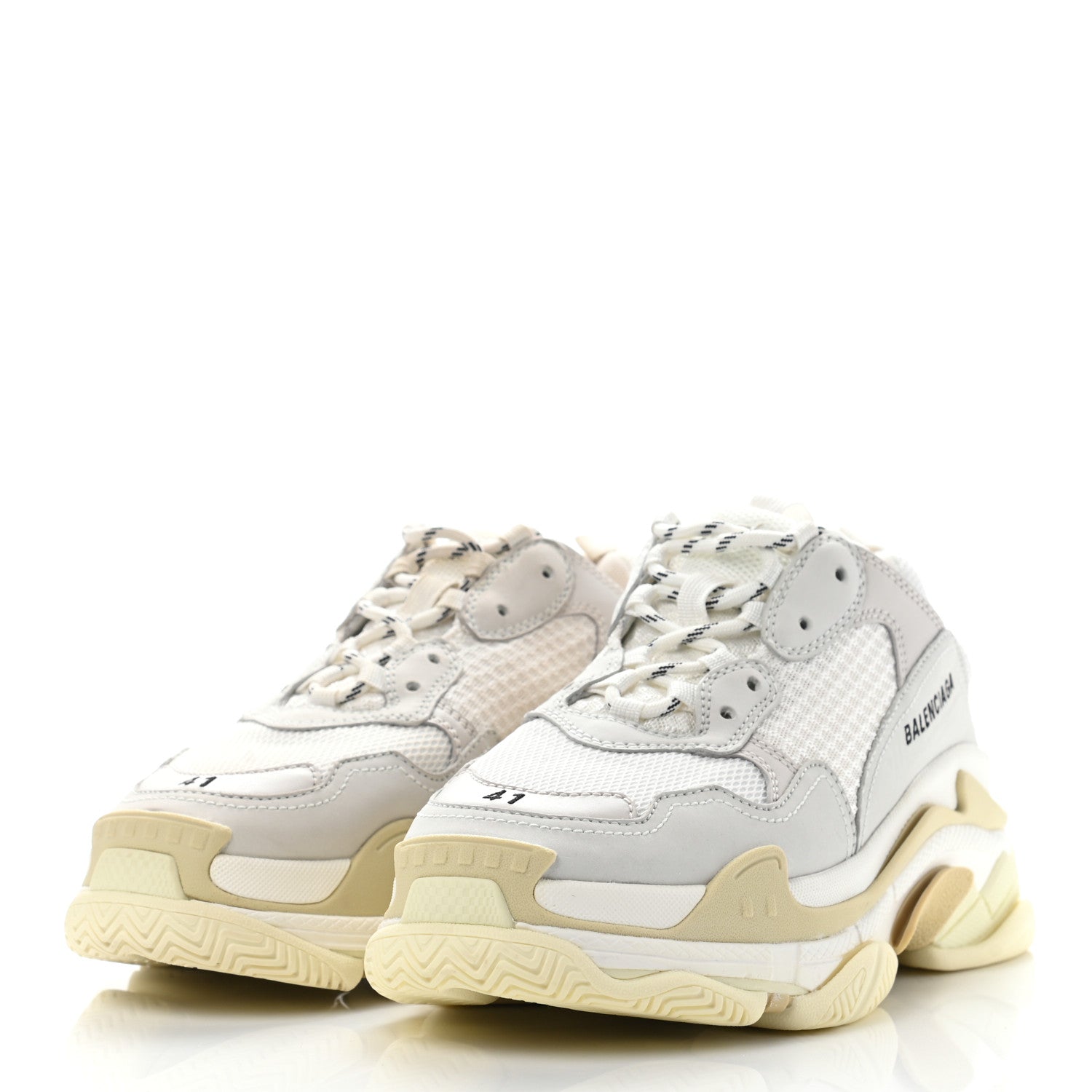 Balenciaga Fabric Mesh Womens Triple S Sneakers 41 White 3 of 10